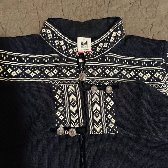 Dale of Norway Viking Cruise Women's Wool Sweater XL Navy Made in Norway - Picture 3 of 8